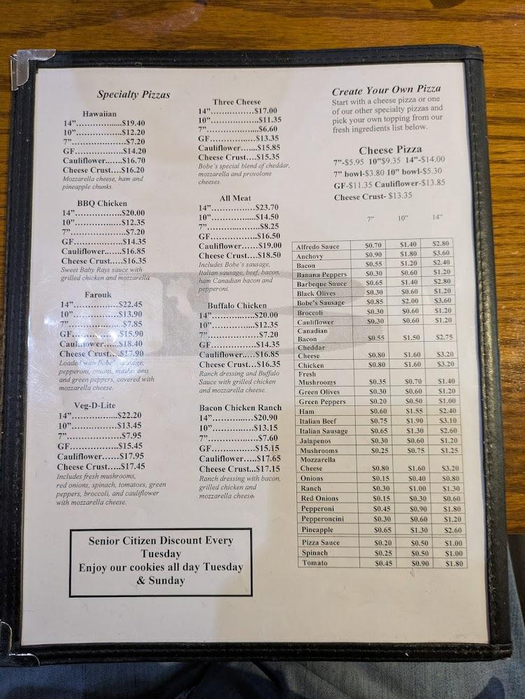 Henry Bobe's Trattoria Menu image 1