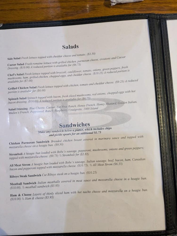 Henry Bobe's Trattoria Menu image 2